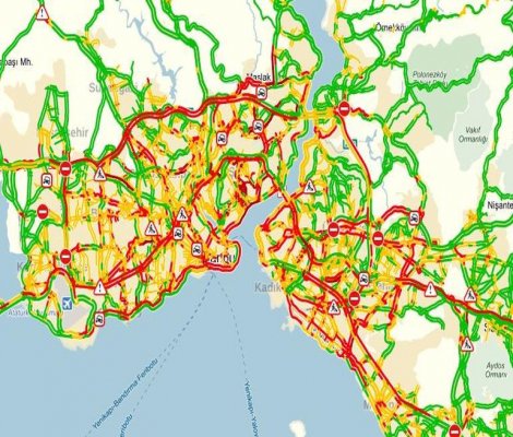 İstanbul'da trafik yoğunluğu yüzde 90'a çıktı