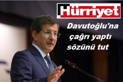 Hürriyet'ten Davutoğlu'na; 1 Kasım'dan sonraya bakmak