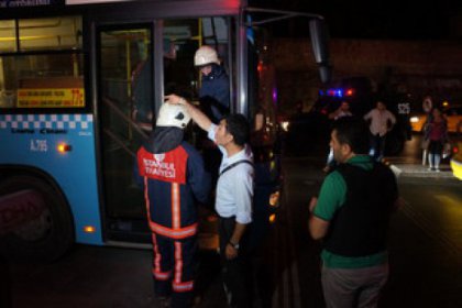 Okmeydanı’nda özel halk otobüsüne molotoflu saldırı