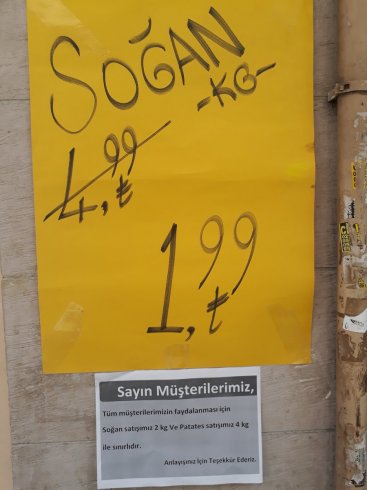 Ucuz patates ve soğana kilo sınırlamalı satış