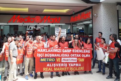 Real Market direnişçileri, Trump AVM’deki Media Markt ve Kağıthane Metro mağazasında eylem yapacak