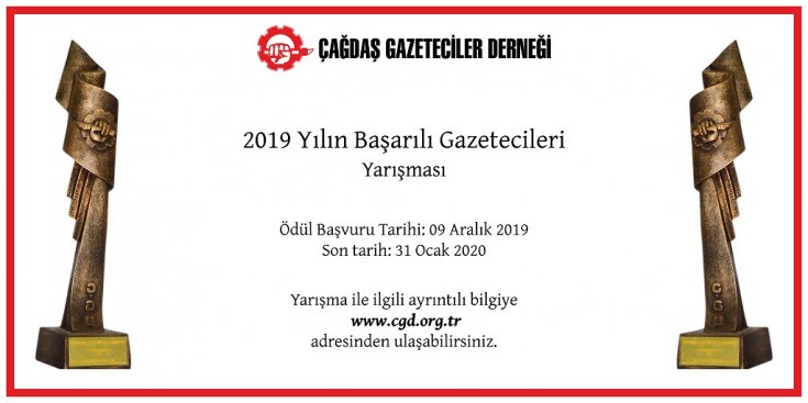 ÇGD 'Yılın Başarılı Gazetecileri' yarışmasına başvurular başladı