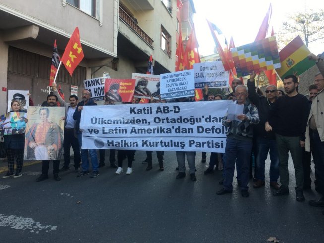 HKP, ABD Başkonsolosluğu önünde Bolivya’daki Amerikancı darbeyi protesto etti