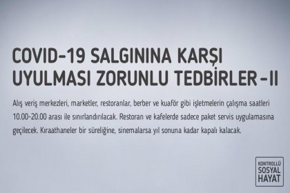 Restoran ve kafelerde sadece paket servis uygulamasına geçilecek