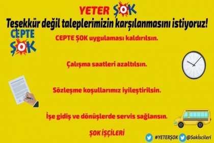 ŞOK çalışanları sesimizi duyun; Teşekkür değil taleplerimizin karşılanmasını istiyoruz!