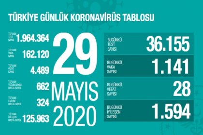 Türkiye'de 29 Mayıs'ta Covid_19'dan 28 toplamda 4.489 kişi öldü