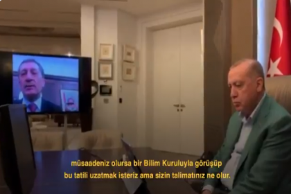 Ziya Selçuk 'Okul tatilini uzatmak isteriz, sizin talimatınız ne olur' diye sordu, Erdoğan 'Bilim Kurulu'nun tavsiyelerine uyalım' dedi