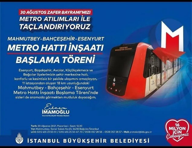 İBB, 30 Ağustos'ta yeni metro hattının kazısına başlıyor