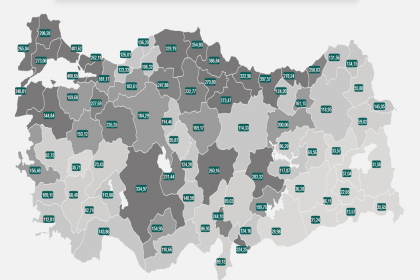 İllere göre haftalık vaka artışını gösteren harita yayınlandı