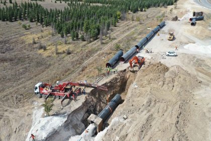 İvedik-Polatlı içme suyu hattının 21 kilometresi tamamlandı