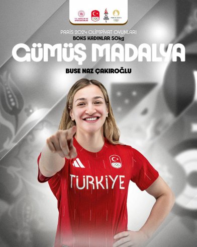 2024 Paris Olimpiyatlarında boksta Milli sporcumuz Buse Naz Çakıroğlu gümüş madalya kazandı