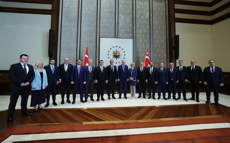 Erdoğan, TFF Başkanı Hacıosmanoğlu ve yönetim kurulu üyelerini kabul etti