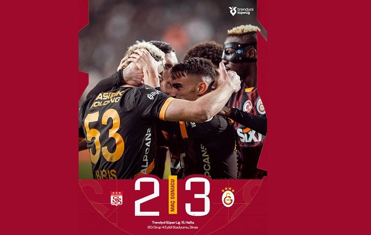 Galatasaray, Sivasspor'u deplasmanda 3-2 yendi