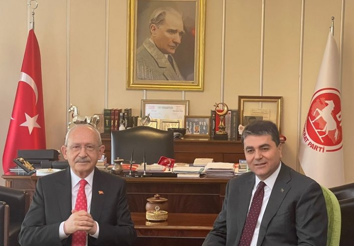 Kemal Kılıçdaroğlu'ndan yeniden Demokrat Parti Genel Başkanı seçilen Gültekin Uysal'a hayırlı olsun ziyareti