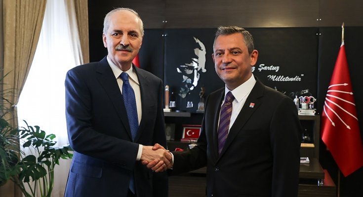 TBMM Başkanı Numan Kurtumuş, yeni anayasa konusunda CHP Meclis Grubunu ziyaret etti