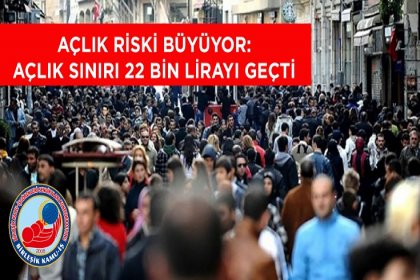 Birleşik Kamu-İş Konfederasyonu; Açlık riski büyüyor: Açlık sınırı 22 bin lirayı geçti