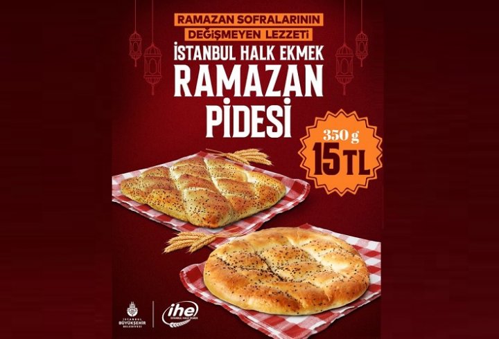 İstanbul'da Halk Ekmek'te 350 gr. ramazan pidesi 15.000 TL.